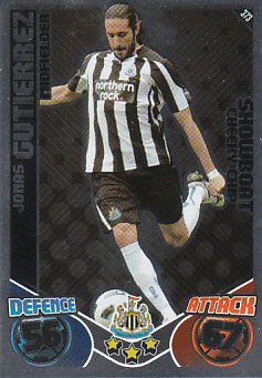 Jonas Gutierrez Newcastle United 2010/11 Topps Match Attax Showboat #373